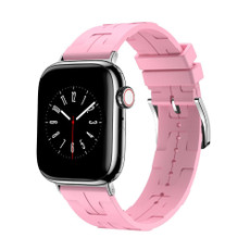 For Apple Watch Series 8 41mm H Texture Soft Silicone Buckle Watch Band(Pink) For Apple Watch Series 8 41mm H Texture Soft Silicone Buckle Watch Band(Pink)
