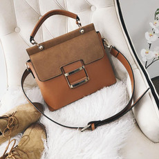 Women Frosted Wide Shoulder Strap Crossbody Square Bag Tote Single Shoulder Bag(Brown)
