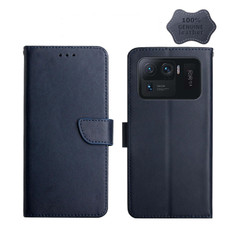 For Xiaomi Mi 11 Ultra Genuine Leather Fingerprint-proof Horizontal Flip Phone Case(Blue)