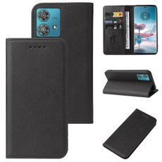 For Motorola Edge 40 Neo Magnetic Closure Leather Phone Case(Black)
