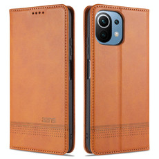 For Xiaomi Mi 11 Lite AZNS Magnetic Calf Texture Horizontal Flip Leather Case with Card Slots & Holder & Wallet(Light Brown) For Xiaomi Mi 11 Lite AZNS Magnetic Calf Texture Horizontal Flip Leather Case with Card Slots & Holder & Wallet(Light Brown)