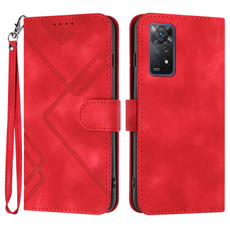 For Xiaomi Redmi Note 11 Pro 4G/5G Global Line Pattern Skin Feel Leather Phone Case(Red)