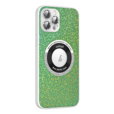 For iPhone 12 Pro Colorful Glitter Magnetic Magsafe TPU + PC Phone Case(Colorful Green)