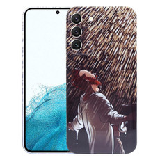 For Samsung Galaxy S22 5G Precise Hole Oil Painting Pattern PC Phone Case(Rain)