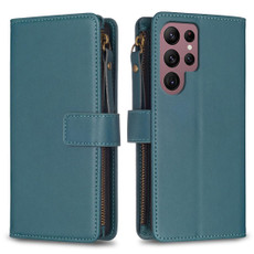 For Samsung Galaxy S22 Ultra 5G 9 Card Slots Zipper Wallet Leather Flip Phone Case(Green) For Samsung Galaxy S22 Ultra 5G 9 Card Slots Zipper Wallet Leather Flip Phone Case(Green)