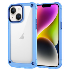 For iPhone 14 Skin Feel TPU + PC Phone Case(Transparent Blue)