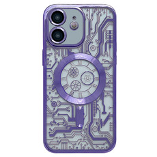 For iPhone 11 Electroplated Circuit Board Pattern MagSafe Phone Case(Purple) For iPhone 11 Electroplated Circuit Board Pattern MagSafe Phone Case(Purple)