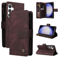 For Samsung Galaxy S23 FE 5G Skin Feel Multi-Card Wallet Zipper Leather Phone Case(Brown) For Samsung Galaxy S23 FE 5G Skin Feel Multi-Card Wallet Zipper Leather Phone Case(Brown)