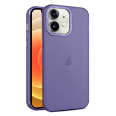 For iPhone 12 Frosted Translucent Mist Phone Case(Dark Purple)