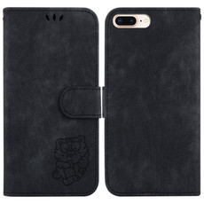 For iPhone 7 Plus / 8 Plus Little Tiger Embossed Leather Phone Case(Black)