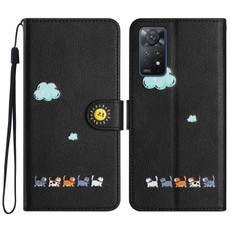 For Xiaomi Redmi Note 11 Pro Global Cartoon Cats Leather Phone Case(Black) For Xiaomi Redmi Note 11 Pro Global Cartoon Cats Leather Phone Case(Black)