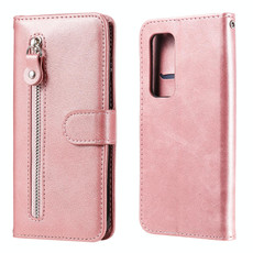 For OPPO Reno5 Pro Plus / Find X3 Neo Fashion Calf Texture Zipper Horizontal Flip Leather Case with Stand & Card Slots & Wallet(Rose Gold)