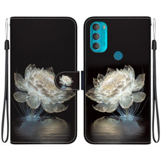 For Motorola Moto G71 Crystal Texture Colored Drawing Leather Phone Case(Crystal Peony) For Motorola Moto G71 Crystal Texture Colored Drawing Leather Phone Case(Crystal Peony)