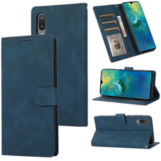 For Samsung Galaxy A02 (EU Version) Fantasy Classic Skin-feel Calfskin Texture Magnetic Buckle Horizontal Flip PU Leather Case with Holder & Card Slot & Wallet(Blue)