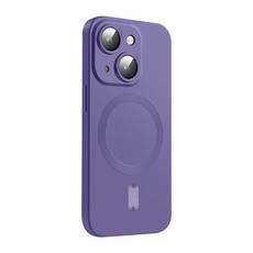 For iPhone 14 Plus ENKAY MagSafe Matte TPU Phone Case with Lens Film(Purple)