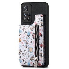 For Redmi Note 8 Pro Retro Painted Zipper Wallet Back Phone Case(Black)