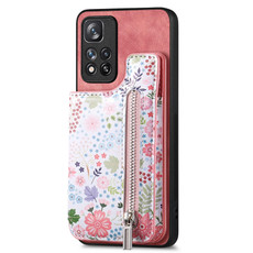 For Redmi Note 8 Pro Retro Painted Zipper Wallet Back Phone Case(Pink)