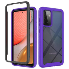For Samsung Galaxy A72 5G / 4G Starry Sky Solid Color Series Shockproof PC + TPU Protective Case(Purple)
