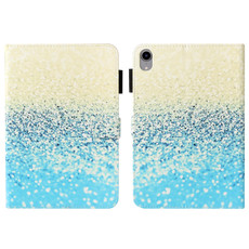 For iPad mini 6 Cross Texture Painted Smart Leather Tablet Case(Blue Sand)
