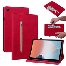For OPPO Pad Air Skin Feel Solid Color Zipper Leather Tablet Case(Red) For OPPO Pad Air Skin Feel Solid Color Zipper Leather Tablet Case(Red)