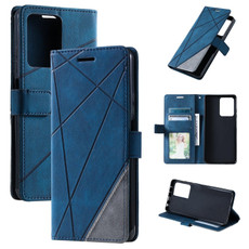 For Redmi Note 12 Pro+ Skin Feel Splicing Leather Phone Case(Blue) For Redmi Note 12 Pro+ Skin Feel Splicing Leather Phone Case(Blue)