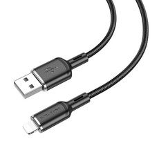 Borofone BX90 USB to 8 Pin Cyber 2.4A Charging Data Cable, Length:1m(Black)