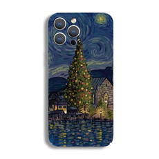 For iPhone 12 Pro Precise Hole Oil Painting Pattern PC Phone Case(Castle)