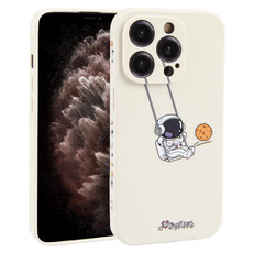 For iPhone 11 Pro Astronaut Swinging Pattern TPU Phone Case(White)