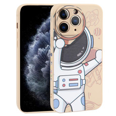 For iPhone 11 Pro Max Spaceman Binoculars Phone Case(Beige)