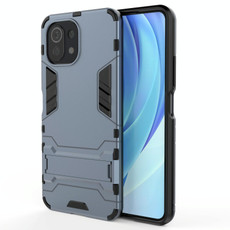 For Xiaomi Mi 11 Lite Shockproof PC + TPU Protective Case with Hidden Holder(Navy Blue) For Xiaomi Mi 11 Lite Shockproof PC + TPU Protective Case with Hidden Holder(Navy Blue)
