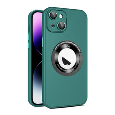 For iPhone 13 Eagle Eye Lens CD Texture MagSafe Magnifier Phone Case(Dark Green)