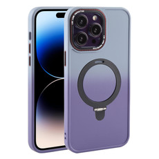 For iPhone 14 Pro Max Gradient MagSafe Holder Liquid TPU Hybrid PC Phone Case(Blue Purple)