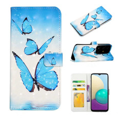For Samsung Galaxy A51 4G Oil Embossed 3D Drawing Leather Phone Case(3 Butterflies)