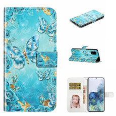 For Samsung Galaxy A71 4G Oil Embossed 3D Drawing Leather Phone Case(Blue Butterflies)
