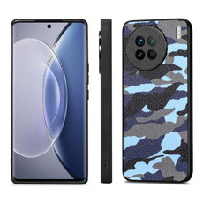 For vivo X90 Camouflage Leather Back Cover Phone Case(Blue)