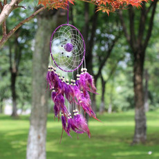 Creative Weaving Crafts Car Ornaments Dreamcatcher Wall Hanging Jewelry(Purple)