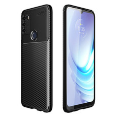 For Motorola Moto G50 Carbon Fiber Texture Shockproof TPU Case(Black)