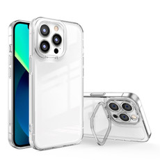 For iPhone 12 Pro Transparent Invisible Bracket Shockproof Phone Case(Transparent)