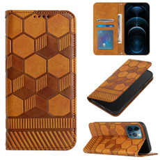 For iPhone 12 / 12 Pro Football Texture Magnetic Leather Flip Phone Case(Khaki) For iPhone 12 / 12 Pro Football Texture Magnetic Leather Flip Phone Case(Khaki)