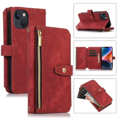 For iPhone 14 Plus Dream 9-Card Wallet Zipper Bag Leather Phone Case(Red)
