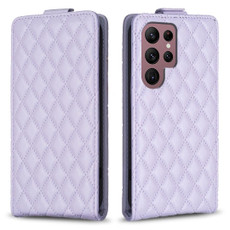 For Samsung Galaxy S22 Ultra 5G Diamond Lattice Vertical Flip Leather Phone Case(Purple) For Samsung Galaxy S22 Ultra 5G Diamond Lattice Vertical Flip Leather Phone Case(Purple)