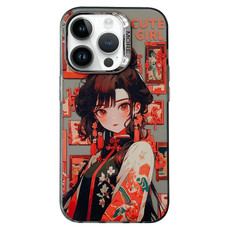 For iPhone 12 Pro Chinese Ancient Style Electroplated Lens Ring PC Hybrid TPU Phone Case(Red Letter Girl) For iPhone 12 Pro Chinese Ancient Style Electroplated Lens Ring PC Hybrid TPU Phone Case(Red Letter Girl)