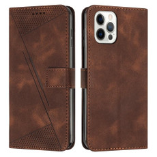 For iPhone 14 Pro Dream Triangle Leather Phone Case with Lanyard(Brown)