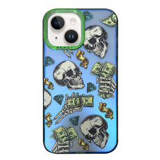 For iPhone 13 Aurora Series Painted Pattern Phone Case(Skull) For iPhone 13 Aurora Series Painted Pattern Phone Case(Skull)