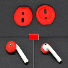 2 PCS Earphone Silicone Ear Caps Earpads for Apple AirPods / EarPods(Red)