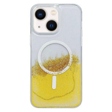 For iPhone 14 MagSafe Gilding Hybrid Clear TPU Phone Case(Yellow)