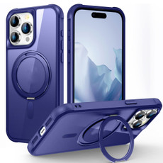 For iPhone 15 Pro MagSafe Magnetic Rotating Holder Phone Case(Klein Blue)