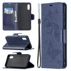 For Samsung Galaxy A02 Embossing Two Butterflies Pattern Horizontal Flip PU Leather Case with Holder & Card Slot & Wallet & Lanyard(Blue) For Samsung Galaxy A02 Embossing Two Butterflies Pattern Horizontal Flip PU Leather Case with Holder & Card Slot & Wallet & Lanyard(Blue)