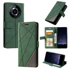 For Realme 11 Pro / 11 Pro+ Skin Feel Splicing Leather Phone Case(Green)