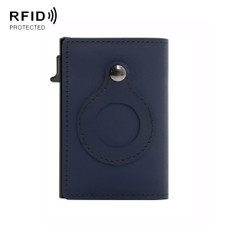 Anti-Theft Positioning Wallet Men Card Holder Mini Wallets For Airtag(Cowhide Blue)